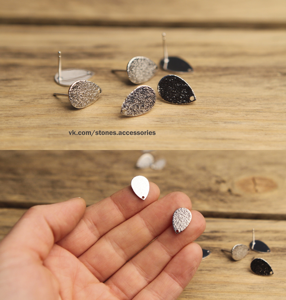 Швензы - пусеты родий 13 мм