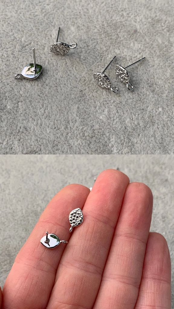 Швензы - пусеты родий 10 х 6 мм