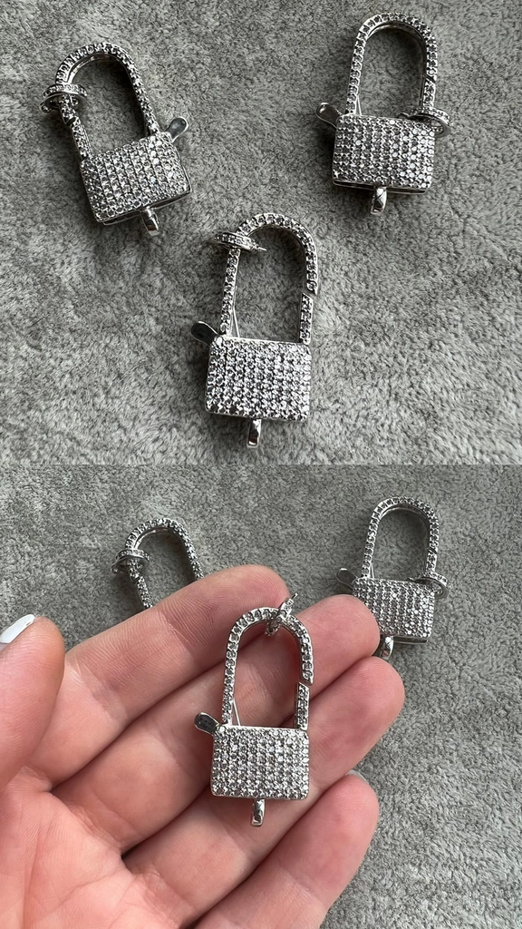 Карабин родий крупный 37 мм