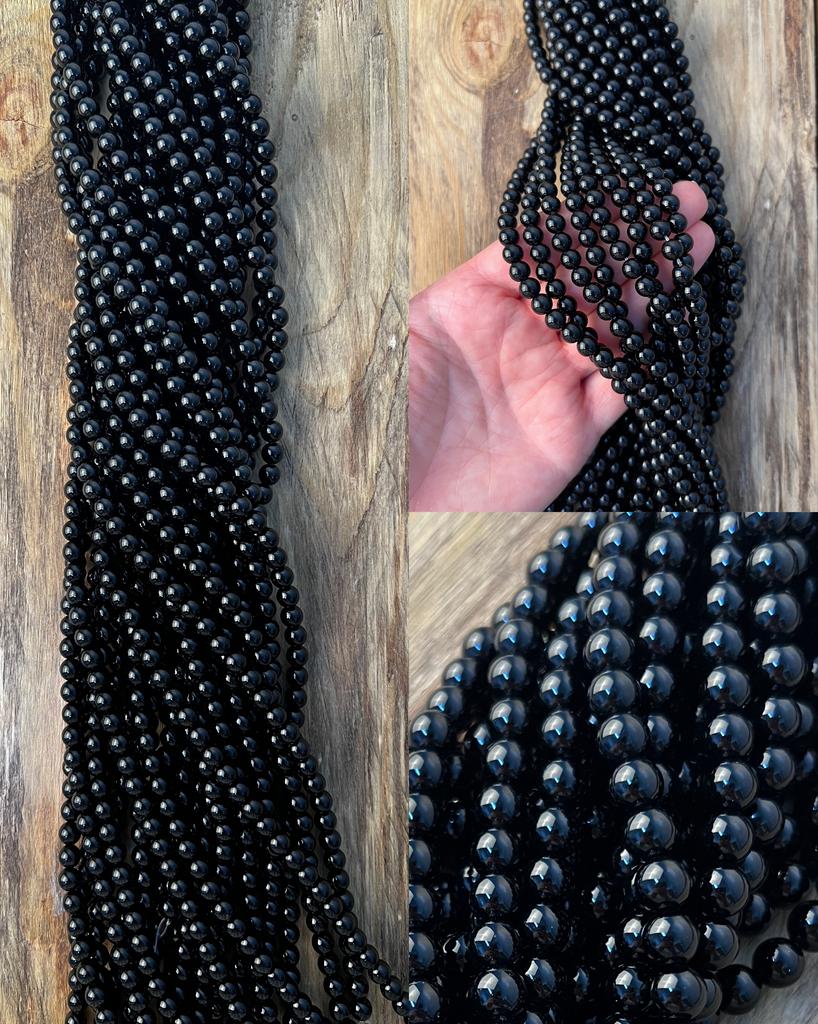 Агат чёрный шар 6 мм