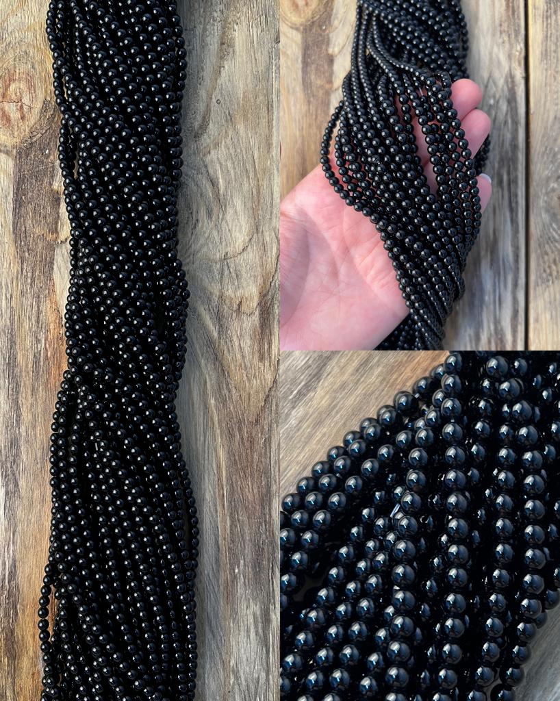 Агат чёрный шар 4 мм