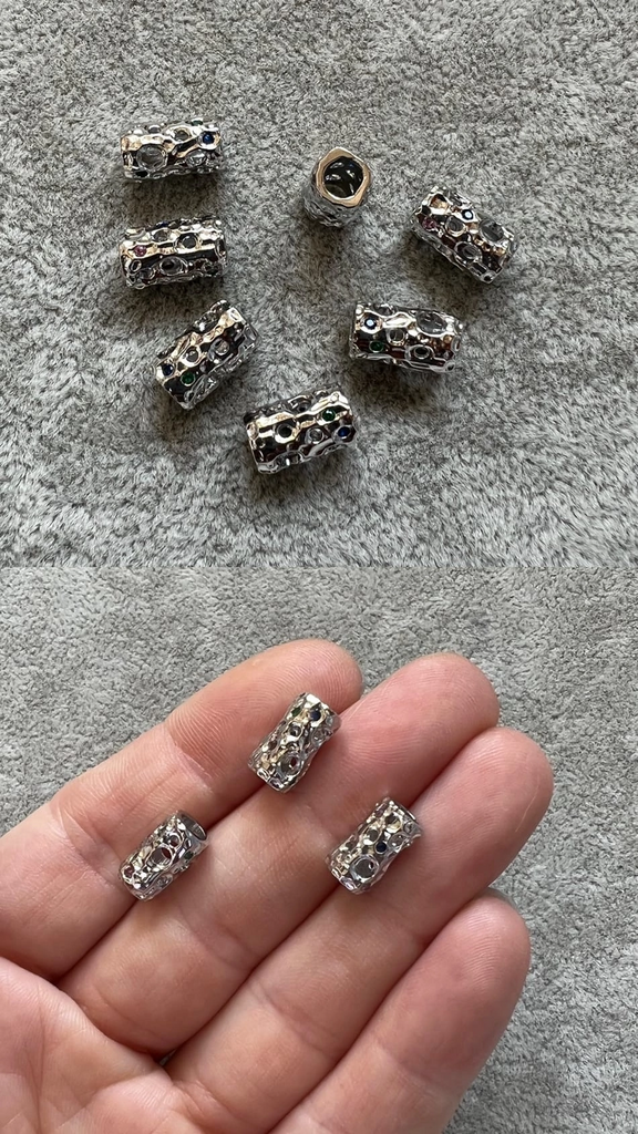 Бусины родий 11 х 6 мм