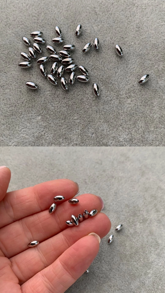 Бусины родий 6 х 3 мм