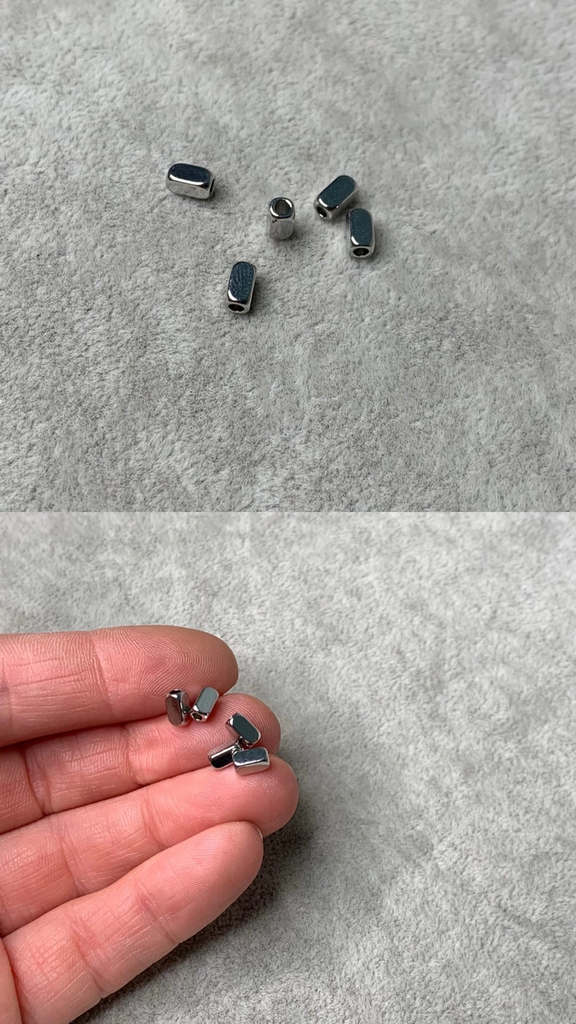 Бусины родий 6 х 3 мм