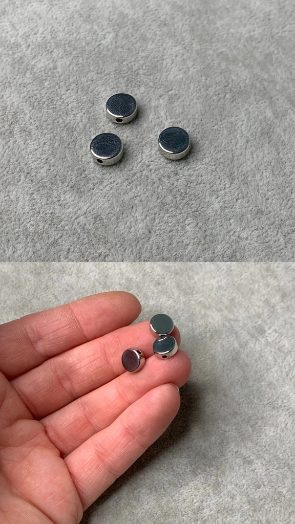 Бусины родий 8 х 3 мм