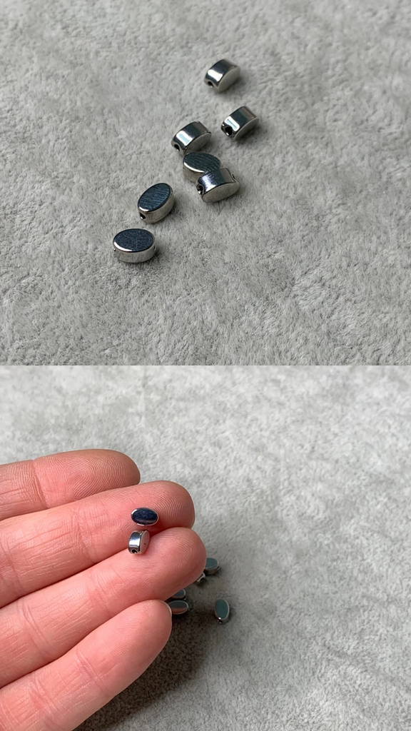 Бусины родий 6 х 4 х 3 мм