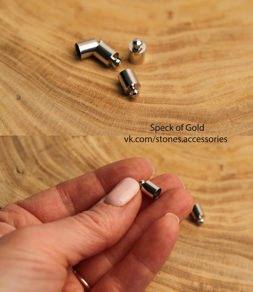 Шляпки - колпачки родий 6 х 6 мм