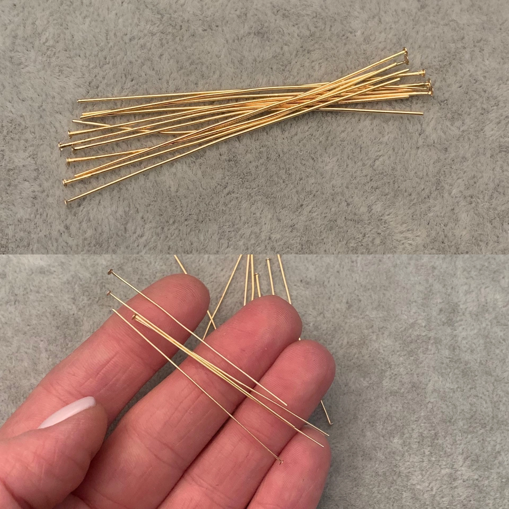 Пины со шляпкой позолота 5 см