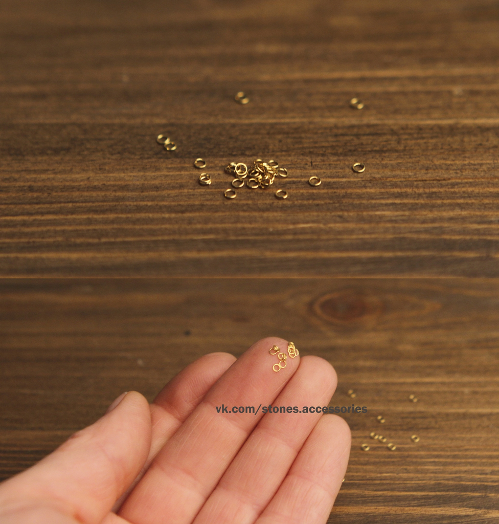 Кольца  сталь+позолота 2 мм, толщина 0,1 мм (крепкие)