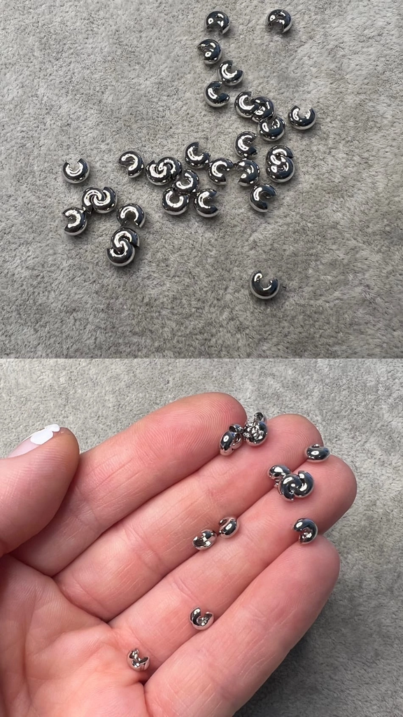 Обжимные бусины родий 5 мм