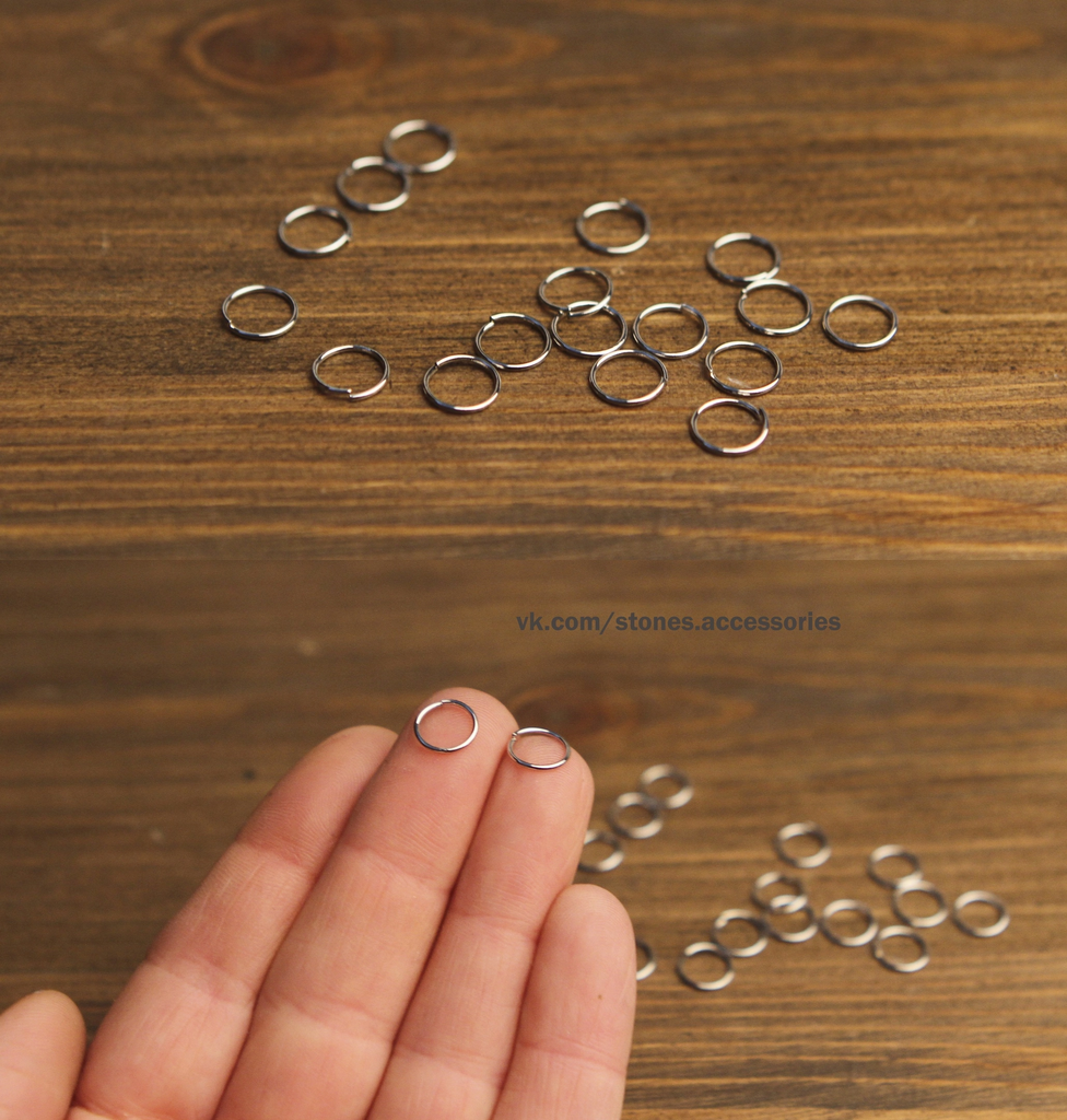 Кольца родий 8 мм, толщина 0,7 мм