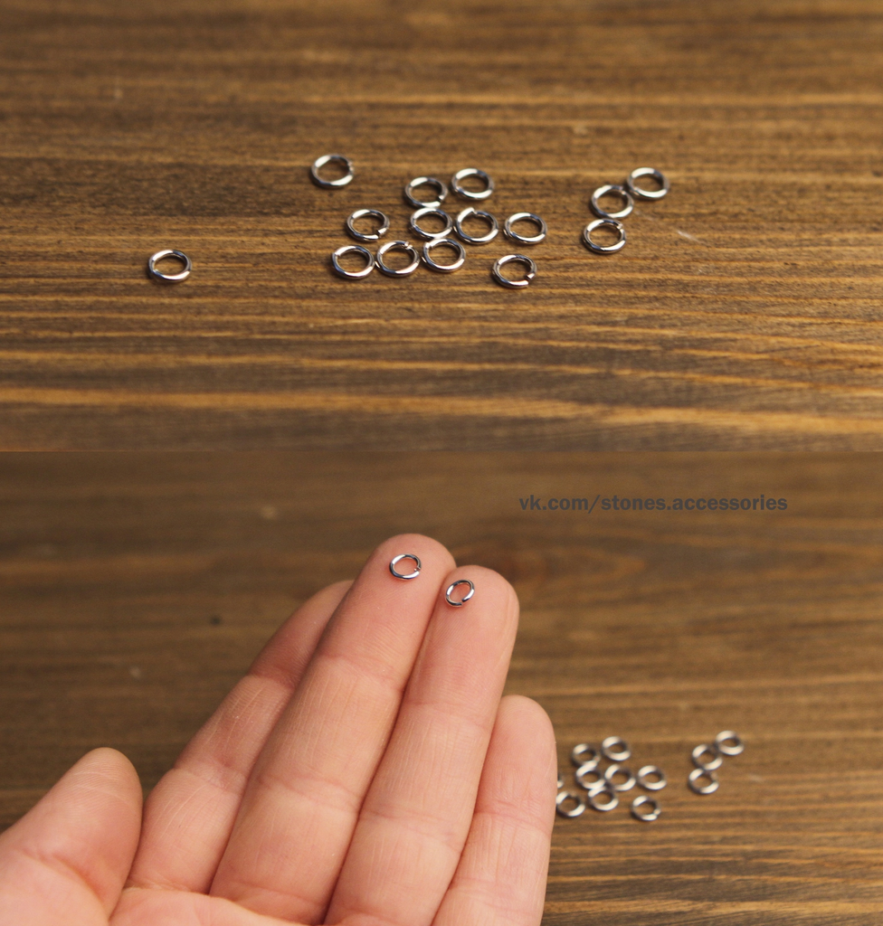 Кольца родий 5 мм, толщина 0,6 мм