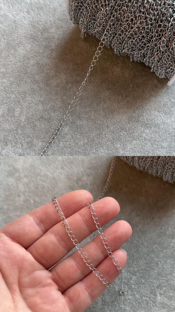 Цепь родий 4 х 3 мм