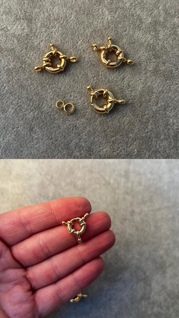 Карабин с позолотой  11 х 3 мм