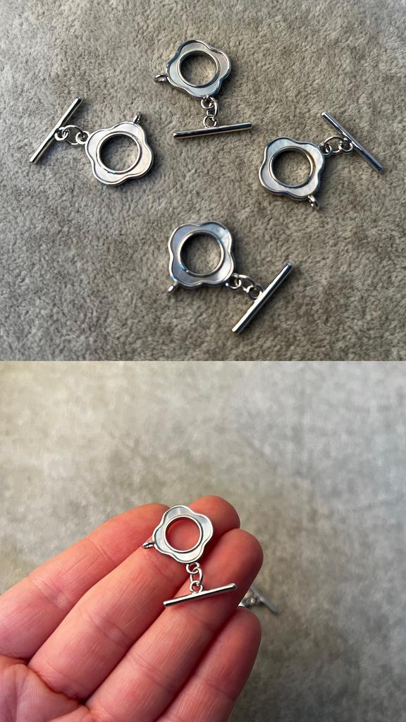 Тогл с перламутром родий