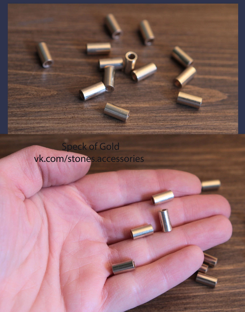 Бусины - Трубочки бронза 10 мм 8 шт