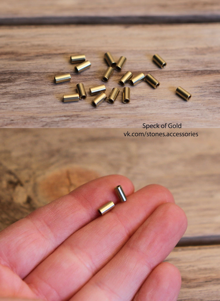 Бусины - трубочки бронза 6 мм 15 шт