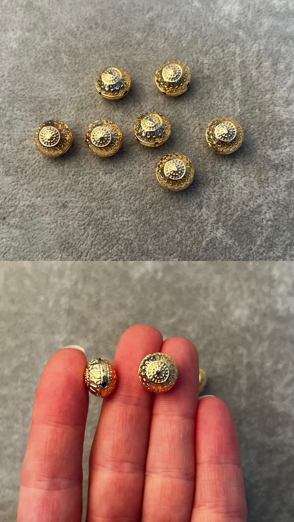 Бусины с позолотой с 3 отверстиями  12 мм