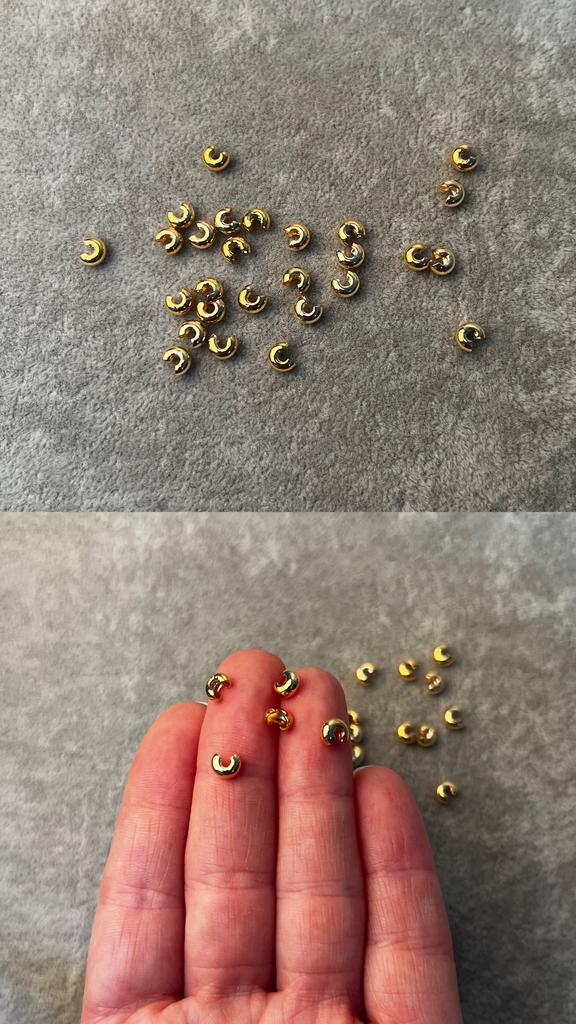 Обжимные бусины с позолотой 5 мм