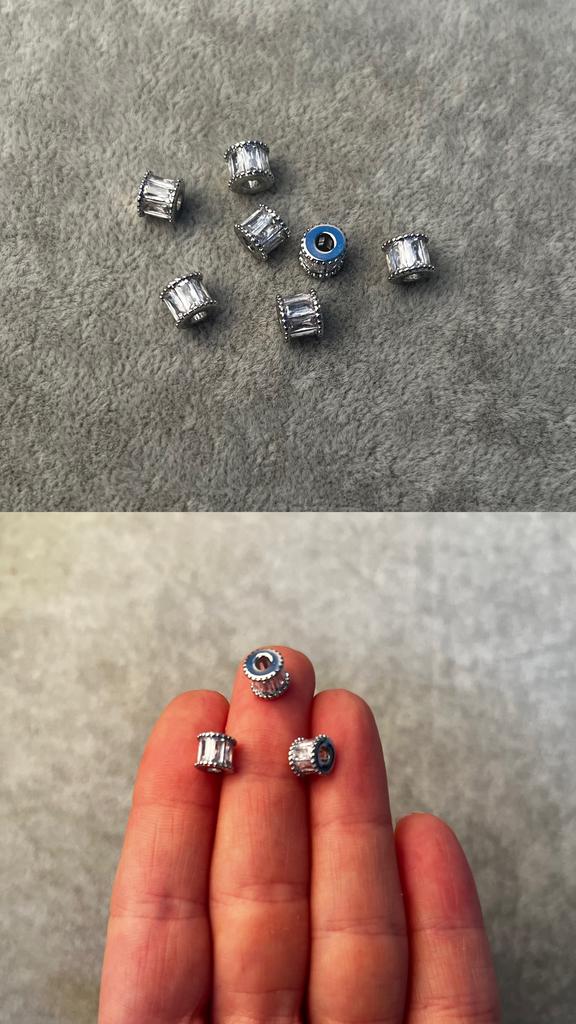 Бусины родий 5 х 6 мм