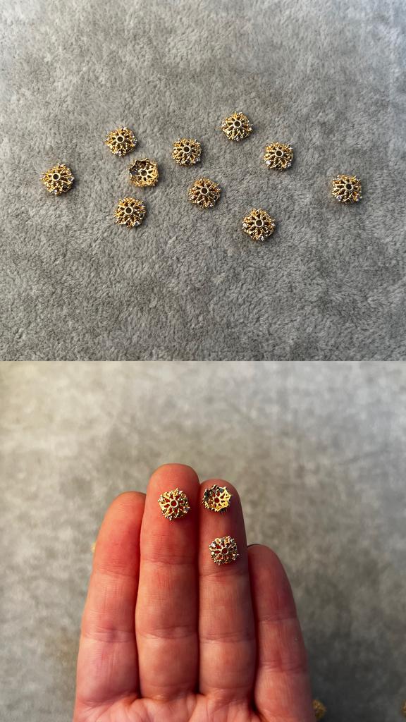 Шляпки с позолотой 7 - 8 мм