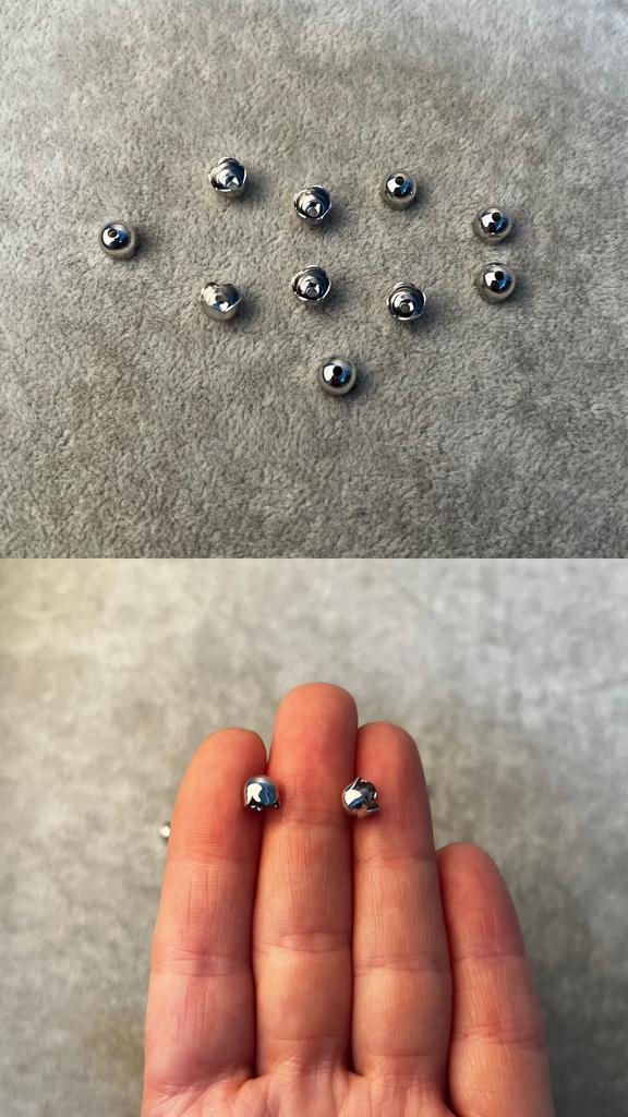 Шляпки родий 6 х 5 мм