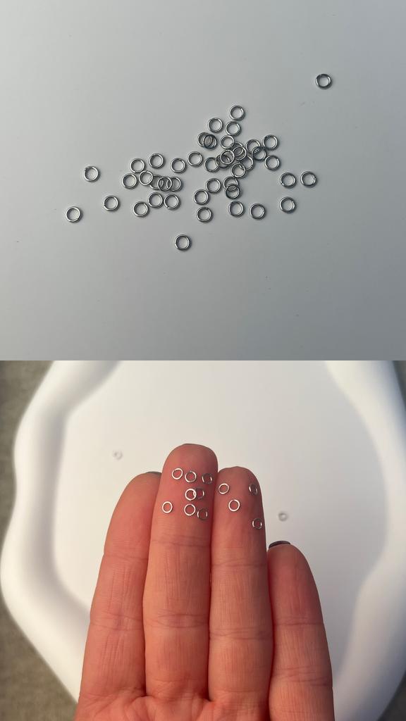 Кольца родий 3 мм , толщина 0,4 мм