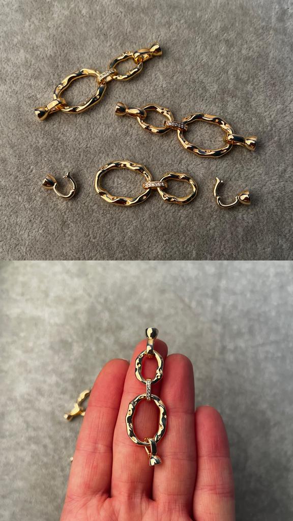 Застежка с позолотой и фианитами