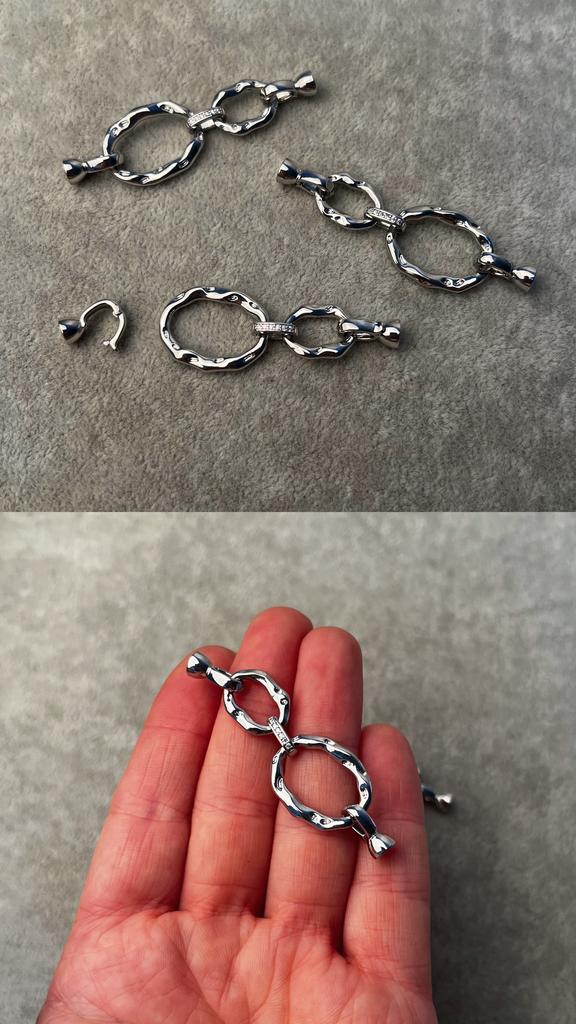 Застежка родий с фианитами