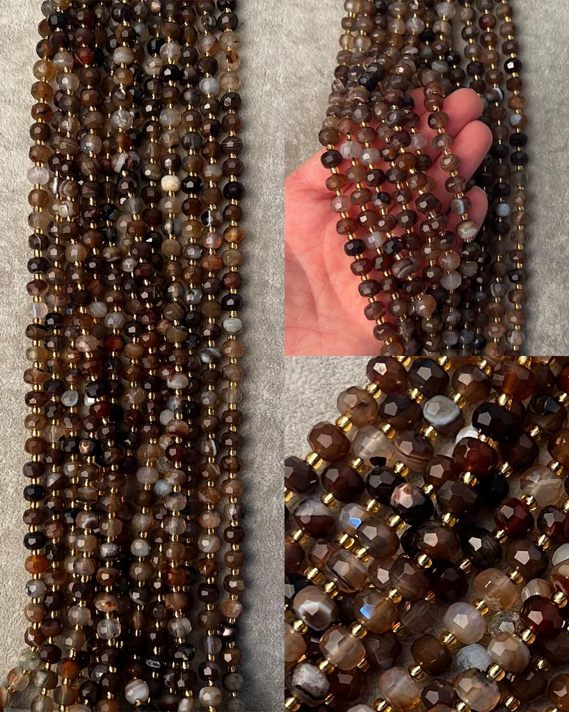 Агат рондели 8 х 6 мм