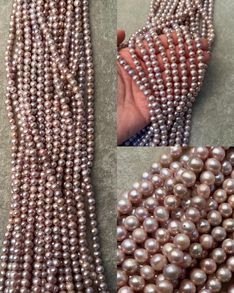 Жемчуг речной розовый 6 х 6-7 мм