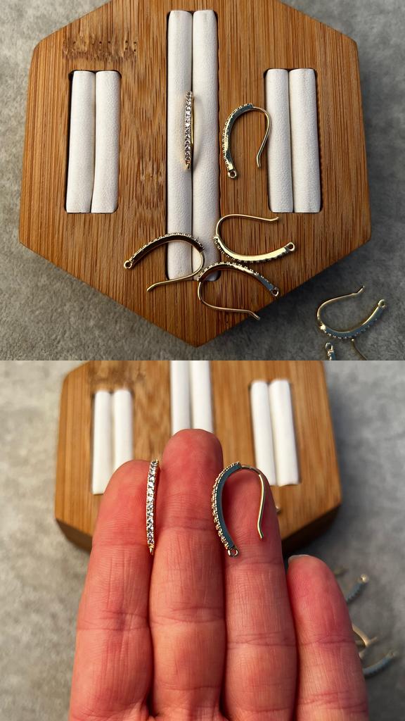 Швензы с позолотой и фианитами