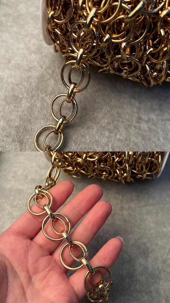 Цепь с позолотой 22 мм