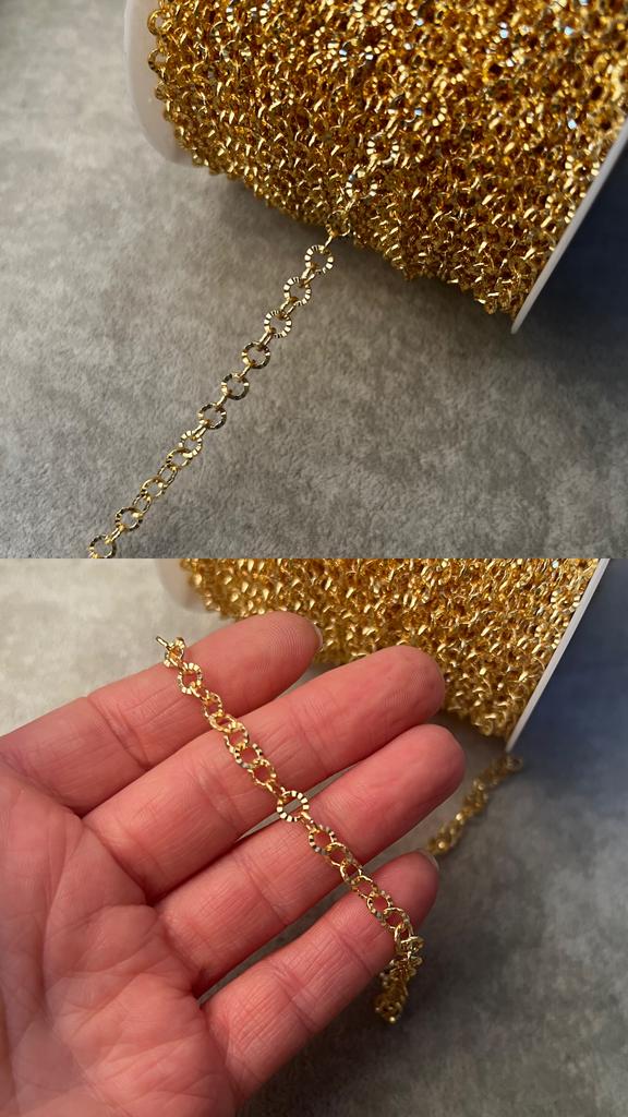 Цепь с позолотой 5 мм (желтое золото)