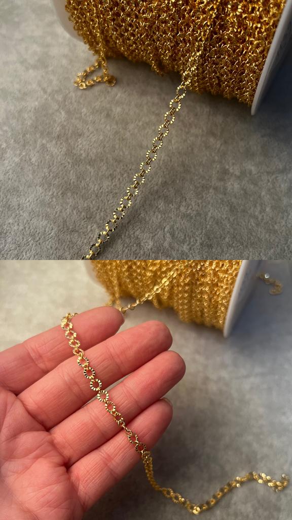Цепь с позолотой  4 мм (желтое золото)