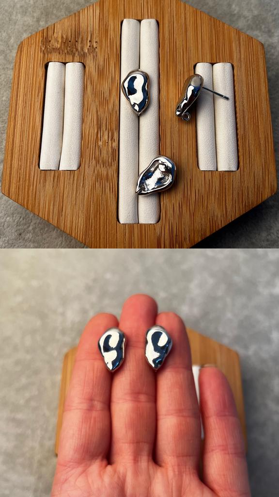 Пусеты родий 16 мм