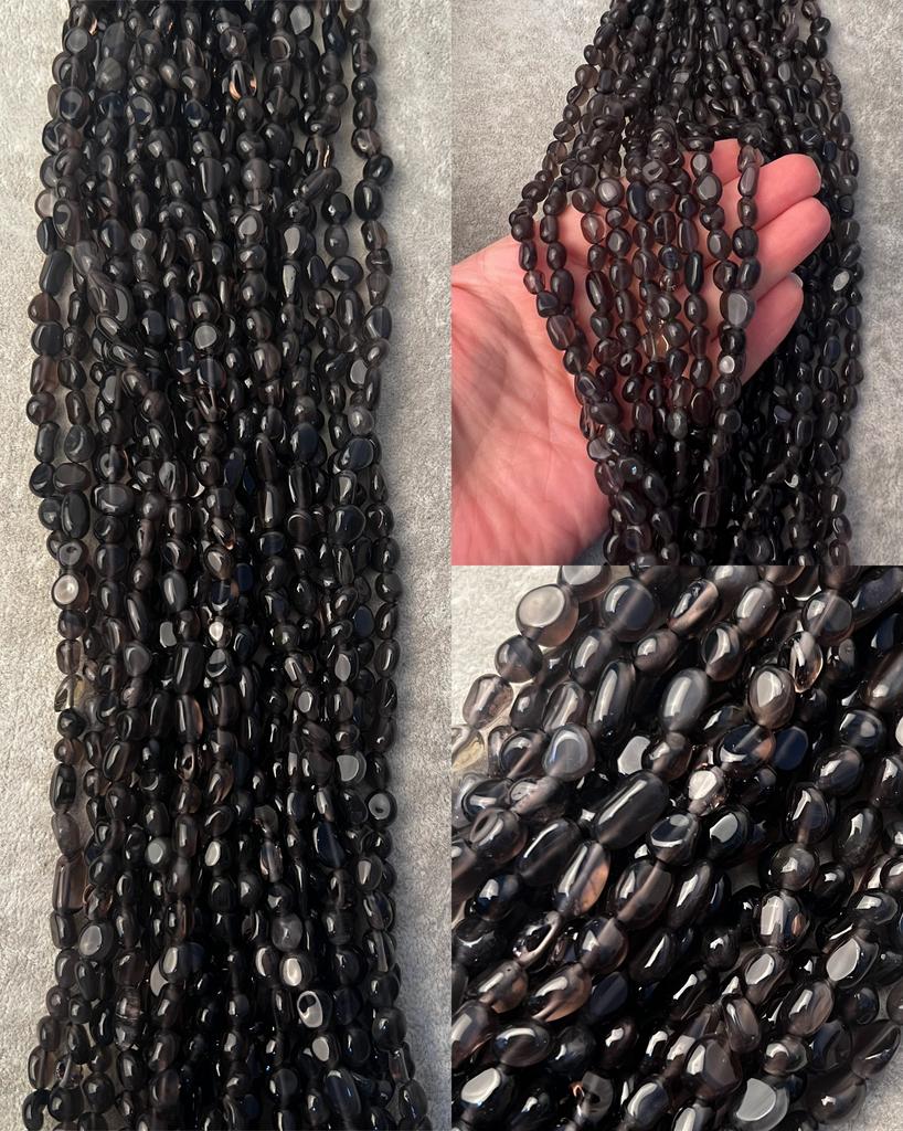 Агат дымчатый галтовка 7-9 мм