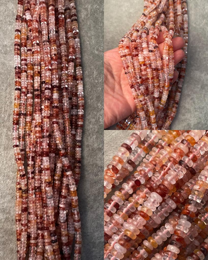 Красный кварц рондели 6 х 2 мм