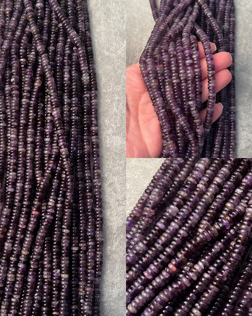 Аметист рондели 6 х 2 мм