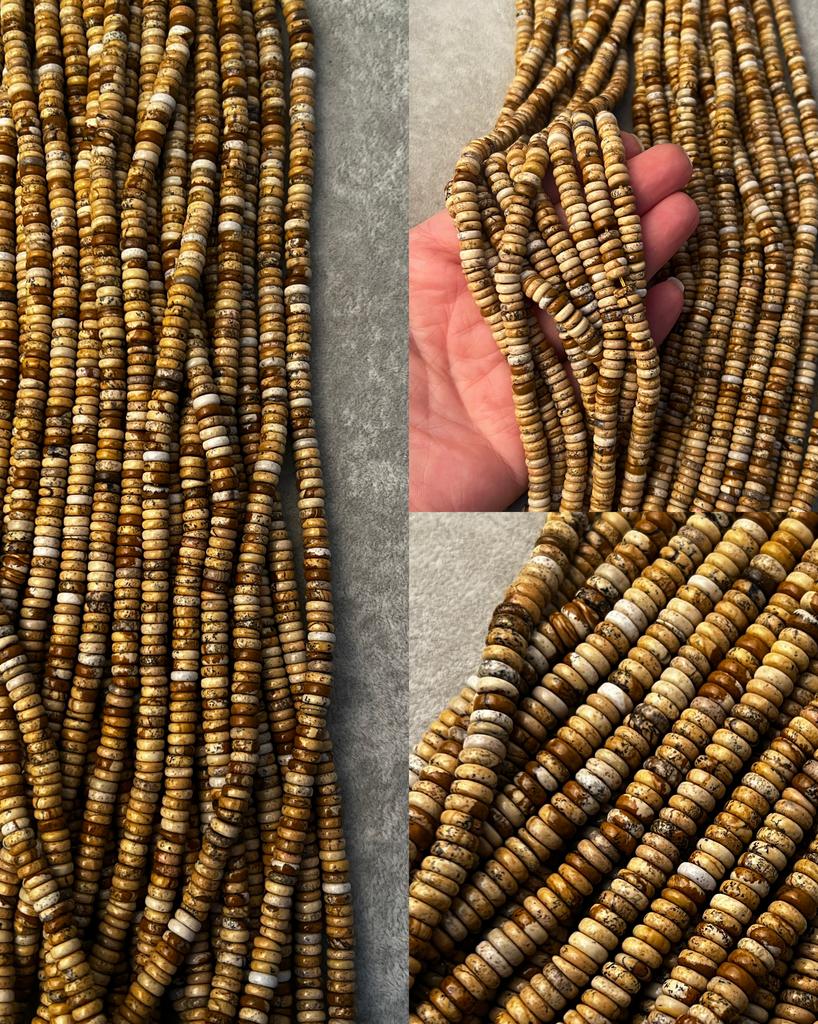 Яшма пейзажная рондели 6 х 2 мм