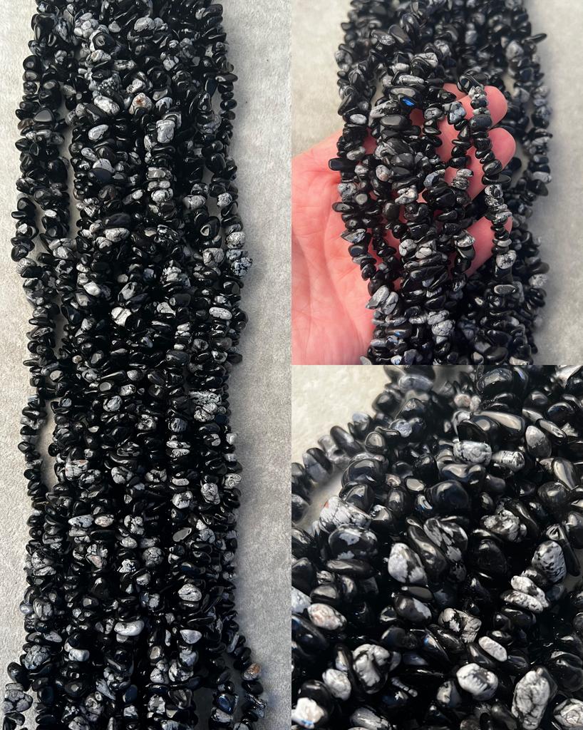 Обсидиан снежный сколы 80 см