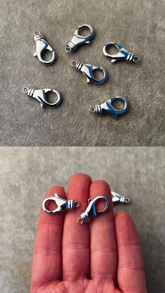 Карабин родий 21 х 11 мм