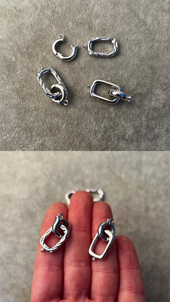 Застежка - коннектор родий 25 мм