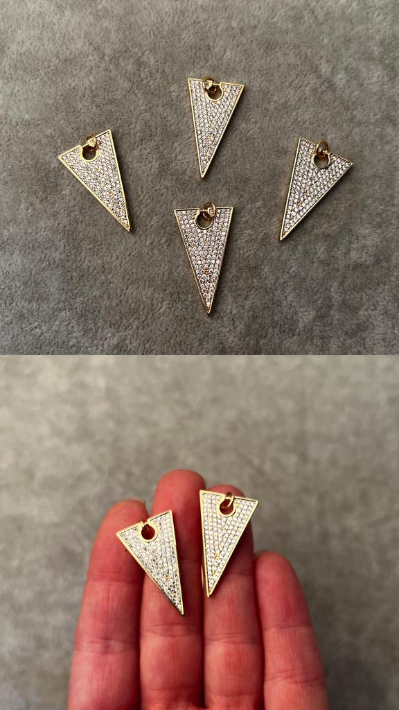 Подвеска с позолотой и фианитами 27 х 15 мм