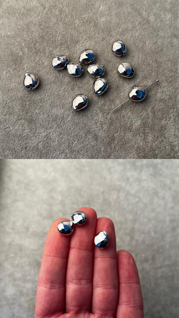 Бусины родий 10 х 8 х 5 мм