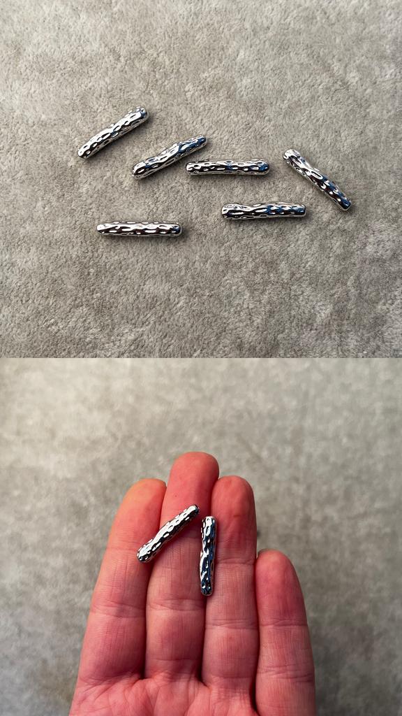 Бусины родий 22 х 3-4 мм