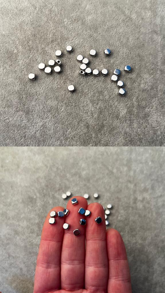 Бусины родий 4 х 2 мм