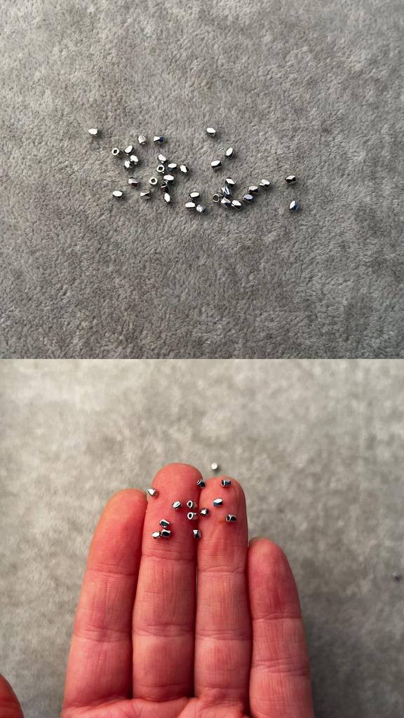 Бусины родий 2 х 2 мм