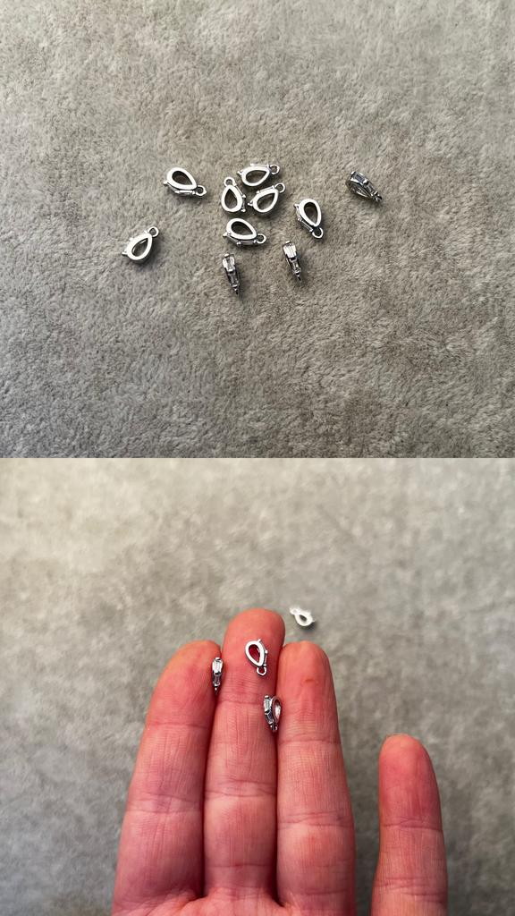 Бэйл родий с фианитами 8 х 2 мм