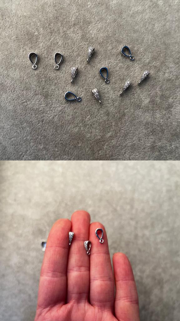 Бэйл родий с фианитами 10 х 2-3 мм